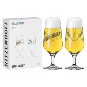 Ritzenhoff Bierglas »2er-Set Brauchzeit 003«, Kristallglas, Design von Andreas Preis