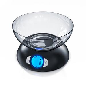 Arendo Küchenwaage, Küchenwaage digital mit großer Schale - 5000 g - LCD Display – Tara Zuwiegefunktion – Auflösung ±1 g - Batterien inklusive - Auto Off – DMS Sensor