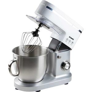 Domo Küchenmaschine DO9231KR Mixer Standmixer 1200 W Edelstahl, Weiß Küchenmaschine, 1200 W, 6,00 l Schüssel, Aufschlagen, Rühren, Kneten, Mixen