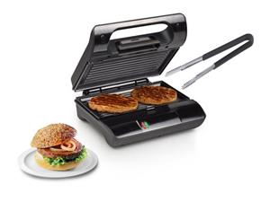 Princess Kontaktgrill, 700 W, Elektro Kontaktgrill mit Grillzange Low fat Indoorgrill Panini Multigrill Snackmaker Tischgrill 700Watt