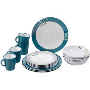 BRUNNER Geschirr-Set »Melamin Ess Geschirr Set Lunch«, Melamin-/Mineralgemisch, Box 16-teilig Camping Reise Teller Becher