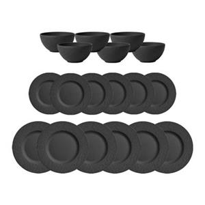 Villeroy & Boch Manufacture Rock Tafelservice 18-teilig schwarz Geschirrsets