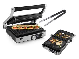 Princess Kontaktgrill, 2000 W, Elektro Kontaktgrill mit Grillzange Low Fat Indoorgrill Panini Multigrill Snackmaker Tischgrill Waffeleisen Teppanyaki 2000Watt