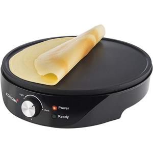 Korona Crêpesmaker Crêpes-Maker 41055, 1200 W, Ø 30 cm, große Backplatte, stufenloser Temperaturregler, antihaftbeschichtete Kochplatte (Spiegeleier, Pancakes, Pfannkuchen, Ei