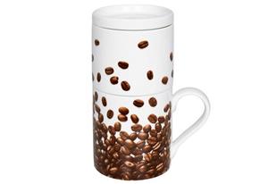 Könitz Geschirr-Set »Kaffeebecher Coffee Beans mit Filter und Deckel 370ml«