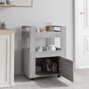 vidaXL Keukentrolley 60x45x80cm bewerkt hout grijs sonoma eikenkleurig
