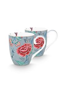 PiP Studio Geschirr-Set »Henkelbecher-Set Flower Festival Hellblau (XL) (2-teilig)«