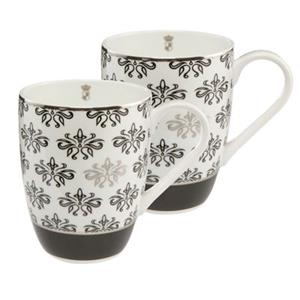 Goebel Künstlertasse Maja von Hohenzollern 2-tlg. Floral schwarz/weiß