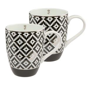 Goebel Künstlertasse Maja von Hohenzollern 2-tlg. Diamonds L/B/H 12,5 x 9 x 11 cm, Füllmenge: 0,4 Liter schwarz/weiß