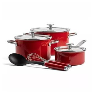 KitchenAid KitchendAid Steel Core Enamel kookset met steelpan & kookpot