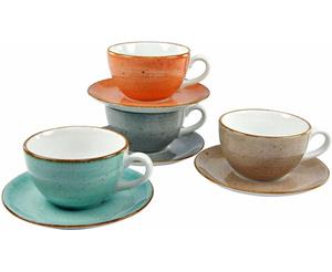 CreaTable Tafelservice »17726, Serie Vintage Nature« (8-tlg), Hochwertiges Porzellan