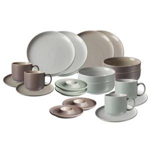 Ritzenhoff & Breker JASPER Frühstücks- & Brunch Service mint & taupe 20-teilig Geschirrsets blau/grün