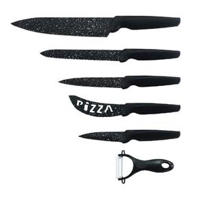 Zillinger Messer-Set »6 teilig Messerset 5 Messer 1 Sparschäler Set Schwarz« (6-tlg)