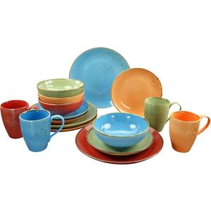 CreaTable Combi-servies NATURE COLLECTION Summer Natuurlijke kleuren met spikkels, geschikt voor de vaatwasser (set)