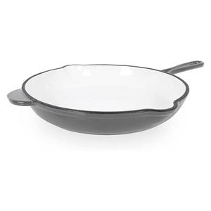 ECHTWERK Bratpfanne, Gusseisen, Gusseisenpfanne mit Griffen und Ausgießer, Emaille-Beschichtung