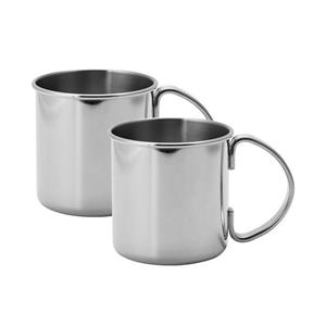 ECHTWERK Moscow Mule beker set (480 ml, Zilver, 2-delig)