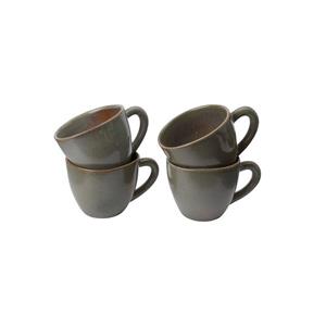 Urbanara Becher »Capela«, Steinzeug, Blasses Olivegrün - 4er-Set - 8x11 cm