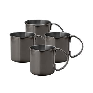 ECHTWERK Cocktailglas »Kupferbecher-Set, Cocktailgläser«, Edelstahl, Bruchsichere Edelstahl-Gläser, Cocktail-Set, Geschenkset, Black-Edition, 480 ml