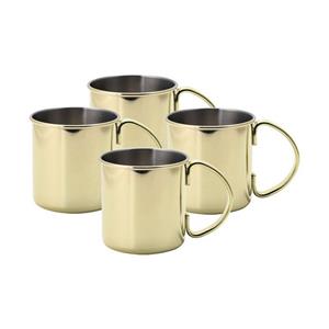 ECHTWERK Cocktailglas »Kupferbecher-Set, Cocktailgläser«, Edelstahl, Bruchsichere Edelstahl-Gläser, Cocktail-Set, Geschenkset, Gold-Edition, 480 ml