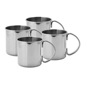 ECHTWERK Cocktailglas »Kupferbecher-Set, Cocktailgläser«, Edelstahl, Bruchsichere Edelstahl-Gläser, Cocktail-Set, Geschenkset, Silber-Edition, 480 ml