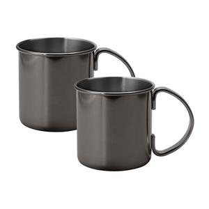 ECHTWERK Cocktailglas »Kupferbecher-Set, Cocktailgläser«, Edelstahl, Bruchsichere Edelstahl-Gläser, Cocktail-Set, Geschenkset, Black-Edition, 480 ml