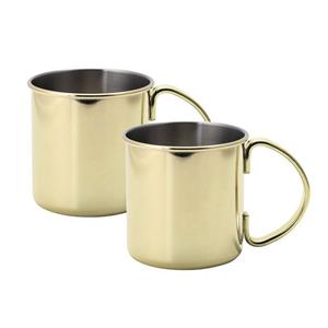 ECHTWERK Cocktailglas »Kupferbecher-Set, Cocktailgläser«, Edelstahl, Bruchsichere Edelstahl-Gläser, Cocktail-Set, Geschenkset, Gold-Edition, 480 ml