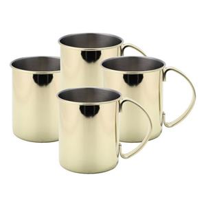 ECHTWERK Cocktailglas »Kupferbecher-Set, Cocktailgläser«, Edelstahl, Bruchsichere Edelstahl-Gläser, Cocktail-Set, Geschenkset, Gold-Edition, 1000 ml