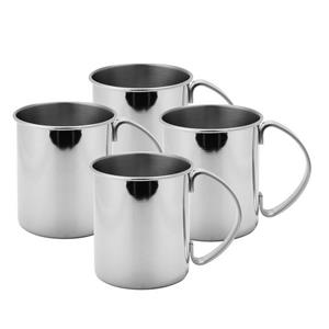 ECHTWERK Cocktailglas »Kupferbecher-Set, Cocktailgläser«, Edelstahl, Bruchsichere Edelstahl-Gläser, Cocktail-Set, Geschenkset, Silber-Edition, 1000 ml