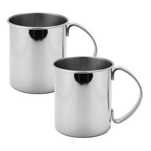 ECHTWERK Cocktailglas »Kupferbecher-Set, Cocktailgläser«, Edelstahl, Bruchsichere Edelstahl-Gläser, Cocktail-Set, Geschenkset, Silber-Edition, 1000 ml