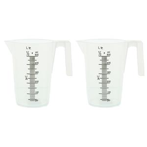 2x Maatbekers transparant 500 ml -