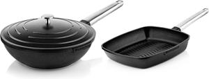 Westinghouse Pannenset - Wokpan 28cm + Grillpan 28cm - Zwart