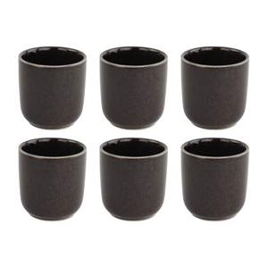 Orange85 Koffiekopjes Espresso Kopjes Set van 6 100 ml Zwart