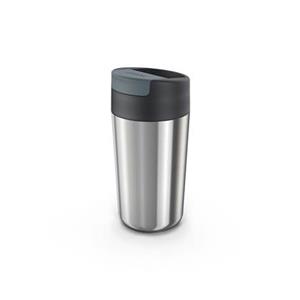 Joseph Joseph Coffee-to-go-Becher »Sipp™ Steel«, Edelstahl, (Reisebecher) mit Klappdeckel, auslaufsicher, vakuumisoliert, 454 ml