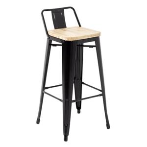 Bolero Bistro hoge barstoel met houten zitting zwart (4 stuks) - 4