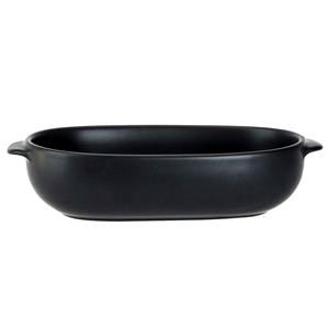 Shoppartners 1x Zwarte Ovenschalen Van Porselein 18 X 11 Cm Ovaal - Ovenschalen