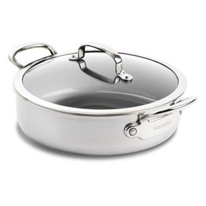 Greenpan Premiere Hapjespan met deksel en 2 handvaten - 26 cm - RVS - Inductie