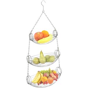 Excellent Houseware Hangend Fruitmandje - Ijzer - 72 Cm - Fruitschalen