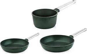 Westinghouse Pannenset - Koekenpan 24+28 cm en Steelpan 18 cm - Groen