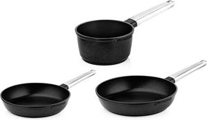 Westinghouse Pannenset - Koekenpan 24+28 cm en Steelpan 18 cm - Zwart