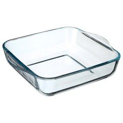 Secret de Gourmet Ovenschaal vierkant - Transparant - Geglazuurd glas - 22 x 22 x 6 cm - Ovenschalen