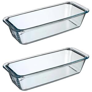Secret de Gourmet ovenschaal rechthoek - Glas - 31 x 12 cm - Set 2x - Ovenschalen