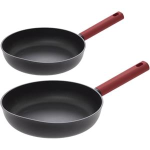 Secret de Gourmet Koekenpannen Valence - D21 en D27 cm - alle warmtebronnen - Zwart