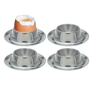 16x stuks Eierdopjes van RVS 8.5 x 2,5 cm -