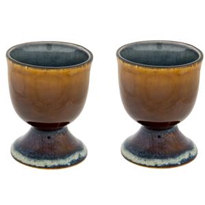 Cosy & Trendy 6x stuks eierdopjes van porselein blauw 5 cm -