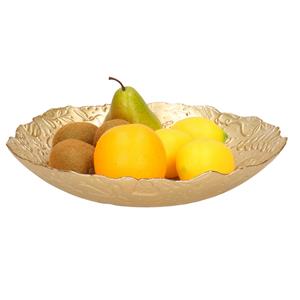 Decoratie schaal/fruitschaal van glas goud rond D30 x H6 cm -