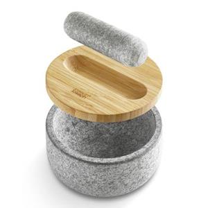 Joseph Joseph Mörser »Dash«, (Set, 3-tlg), aus Granit mit Bambusdeckel