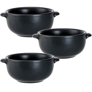 Cosy & Trendy Set van 6x stuks kleine ovenschaaltjes zwart van porselein 10 cm rond -