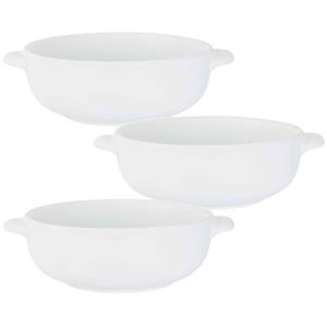 Cosy & Trendy Set van 6x stuks kleine ovenschaaltjes wit van porselein 13 cm rond -