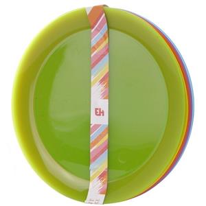 Merkloos 24x Gekleurde borden kunststof 21 cm voor kinderen