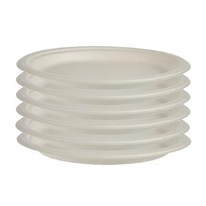 Kinvara 60x stuks verjaardag feest/BBQ wegwerp platte bordjes van composteerbaar suikerriet 22.5 cm -